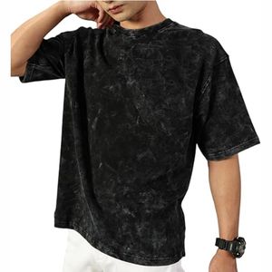 Camiseta para hombre Venta al por mayor Ropa de hombre Camiseta de gran tamaño Camiseta de algodón de peso pesado Blank Acid Wash - Product Image 6