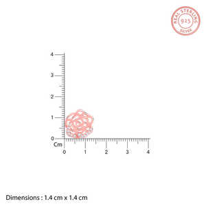 Boucles d'oreilles à tige en filigrane rosette en or 18 carats diamant et zircon plaqué or rose à la mode avec motif géométrique pour les fiançailles - Product Image 3