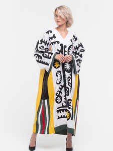 Nouvelle Collection Vintage Floral Broderie Main Travail Flare À Manches Longues Style Décontracté Partie porter Wrap Robe Ukrainienne - Product Image 3