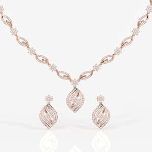 Florence Collection 9k Gold Bridal <b>Necklace</b> with Moissanite Diamond Elegant and Luxurious - Product Image 6