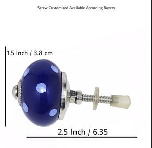 Vente chaude blanc à pois bleu boutons en céramique industriel tiroir armoire poignée tire pour cuisine garde-robe salon salle à manger - Product Image 3