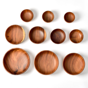 Bol en bois d'acacia poli, léger, pour la soupe, la salade, les collations, les fruits, le riz, les noix, le service, bol en bois pour les nouilles, pour les enfants - Product Image 6