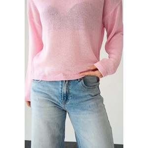Pull en tricot rose - Product Image 1