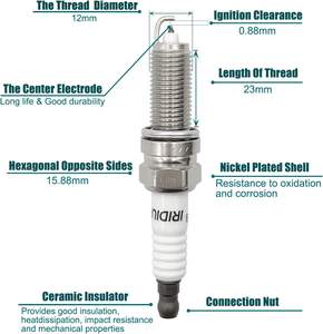 Juego de 4 bujías de iridio Fit SILZKR7B11 1884611070 1884708220 para Hyundai Elantra Sonata <span class=keywords><strong>Kona</strong></span> Veloster Kia Forte Optima - Product Image 5