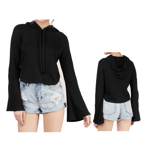 เสื้อสเวตเตอร์มีฮู้ดสีส้มสำหรับผู้หญิง แขนยาว แขนทรงโคมไฟ ถักทอสีทึบ สวมใส่สบายๆ ในฤดูใบไม้ร่วง - Product Image 4