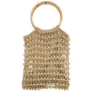 Sac à main en cuir de couleur unie avec poignée en rotin et fermeture éclair pour les voyages quotidiens et les soirées - Product Image 5