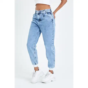 High Wholesale OEM Custom <b>Women's</b> Denim Pants Skinny Fit 100% Cotton Eco-Friendly Casual <b>Summer</b> Lace Rivet - Product Image 4