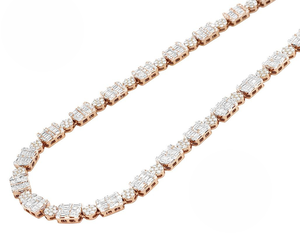 Cadena de tenis de un tono chapada en oro rosa Moissanite Diamond Iced Out S925 joyería de Hip Hop de plata esterlina - Product Image 2