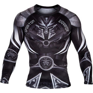 เสื้อยืดแขนยาวพิมพ์ลายเกราะสปาร์ตัน 3 มิติ สำหรับผู้ชาย เสื้อออกกำลังกาย ฟิตเนส แห้งเร็ว สำหรับผู้ชาย ขายส่ง - Product Image 1