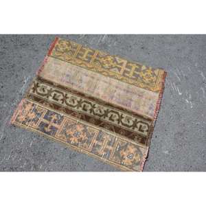 พรมปูพื้นขนาดใหญ่สไตล์ตุรกีวินเทจขนาด240x260ซม. สีน้ำตาลเบจแจ็คการ์ดขนแกะลายสี่เหลี่ยมสำหรับโถงทางเดิน - Product Image 2