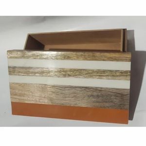 Boîte à bijoux en bois de résine faite à la main avec MDF et incrustation de résine pour le salon en gros en vrac de l'Inde - Product Image 2