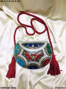 Pochette mosaïque métallique de soirée design faite à la main sac à bandoulière sac à main de fête pour dames avec motif de boîte accessoire de soirée de luxe - Product Image 2