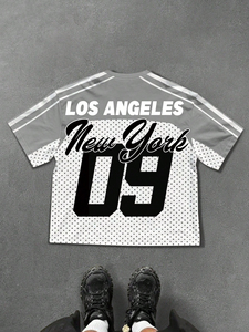 เสื้อยืดผู้ชายผ้าฝ้ายขนาดใหญ่คอกลมทรงแบ็กกี้พิมพ์ลายตามสั่ง - Product Image 2