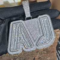 925 Plata Iced Out VVS D Moissanite Hip Hop joyería fina colgantes y dijes GRA certificado Diamante alternativo letras personalizadas
