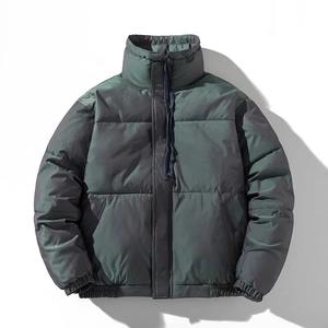 Veste matelassée rembourrée brillante coupe-vent personnalisée avec capuche amovible col montant - Product Image 4