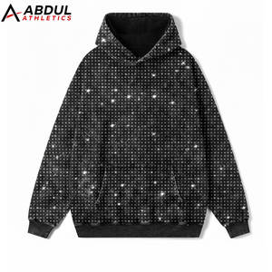 Women Acid Wash <b>Rhinestone</b> <b>Hoodies</b> Sparkly Oversized Street Style Pullover Acid Wash <b>Rhinestone</b> <b>Hoodies</b> - Product Image 1