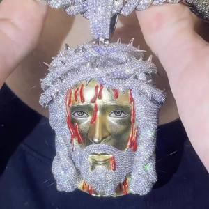 Pendentif personnalisé en diamant plaqué or 14 carats Hip Hop glacé pendentif Jésus VVS1 pendentifs fins en diamant de laboratoire et breloques - Product Image 6