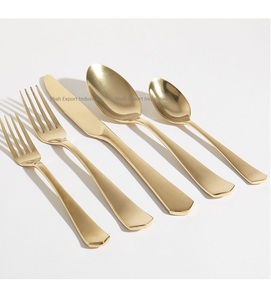 Ensemble de couverts élégant en acier inoxydable plaqué or avec poignée design pour la maison et les restaurants, ensemble de vaisselle - Product Image 1