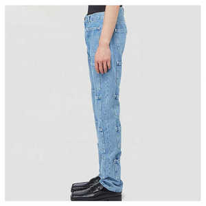 กางเกงยีนส์ขาบานสำหรับผู้ชายทำจากผ้าคอตตอนใส่ลำลองทำจากวัสดุคุณภาพดีที่สุด - Product Image 2