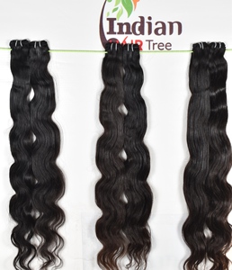 ผมแท้จากอินเดีย 100% ไม่ผ่านการแปรรูป ราคาถูกจากผู้ผลิตโดยตรง แบบ Double Weft ลอน Bodywave  จัดเรียงเกล็ดผม  สีดำธรรมชาติ - Product Image 1