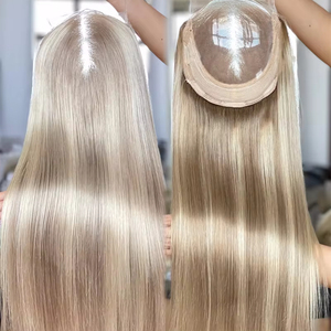 Venta al por mayor Balayage Hair Women Topper 8*8 Lace Front 13A + Grade Raw Virgin Hair Silky Straight para mujeres - Product Image 1