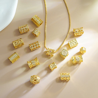 Perles entretoises tubulaires DIY de style mixte, perles micro-pavées CZ, perles en zircone cubique pour la fabrication de bijoux, breloques de bracelet Faith