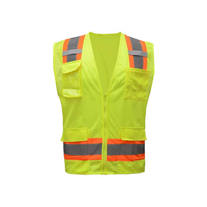 Gilet fluorescent léger haute visibilité avec bande réfléchissante argentée pour une utilisation quotidienne industrielle et extérieure - Product Image 6
