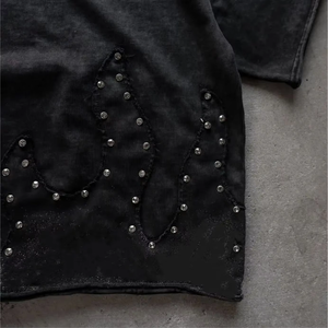 T-shirt personnalisé 2026 en coton 100% avec strass, col rond, manches courtes, taille plus, pour hommes, épaules tombantes - Product Image 5