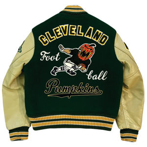 Unisex Varsity Men's Letterman Baseball Green Wool Genuine Leather Sleeves <b>Jacket</b> - Product Image 5
