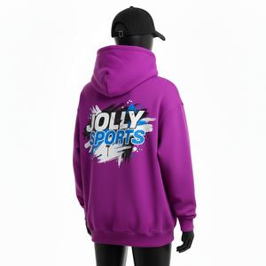 Sudadera Extra Grande para Mujer, Algodón de Alta Densidad, Felpa de Poliéster, 320GSM, Ajuste Cómodo, Color Morado Sólido, Ropa Urbana, Logotipo Personalizado Estampado, Sudadera Básica - Product Image 5