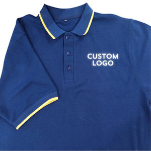 Polo en coton uni coupe classique avec col à revers et fermeture boutonnée, impression personnalisée, chemises décontractées, logo personnalisé, polos pour hommes - Product Image 5