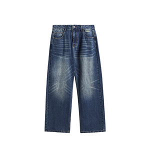 กางเกงยีนส์ขายาวสำหรับผู้ชายกางเกงยีนส์ทรงตรงทันสมัยผ้ายีนส์ยืดได้สไตล์หรู - Product Image 1