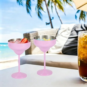 Divris DR-2201 <b>Stainless</b> Steel Cocktail <b>Glasses</b> 320ml Unbreakable Modern American Style Design Party Use Shape Wine Tumbler - Product Image 4