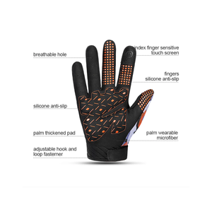 WEST BIKING cuero al aire libre nuevo a prueba de golpes dedo completo carreras transpirable ciclismo bicicleta guantes impermeable pantalla táctil - Product Image 2