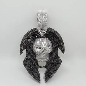 Personnalité Rappeur Bijoux 925 Sterling Silver Micro Pavé Moissanite Diamant Personnalisé Crâne Hip Hop Glacé Visage Pendentif - Product Image 5