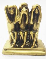 Statues et Ornements de Singes Faits Main en Laiton – Décoration Artistique pour la Maison et le Bureau – Ne pas parler, ne pas entendre, ne pas voir le mal