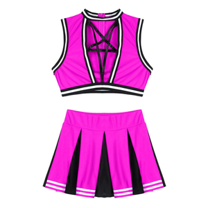 ชุดเชียร์ลีดเดอร์คุณภาพสูงแบบสั่งทำพิเศษ กระโปรงเชียร์ลีดเดอร์แบบไม่มีแขน ชุดเดรสสำหรับเด็กผู้หญิง ชุดเต้นรำ ชุดเชียร์ลีดเดอร์ - Product Image 4