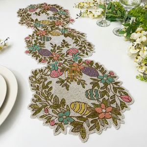 Chemin de table fait main en perles, sous-plat brodé multicolore, marché d'exportation - Product Image 3