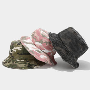 Sombrero de Pescador de Mezclilla Deslavada con Estampado de Camuflaje y Cuadros para Primavera/Verano, Estilo Casual, Vintage, para Esquí y Protección Solar - Product Image 2