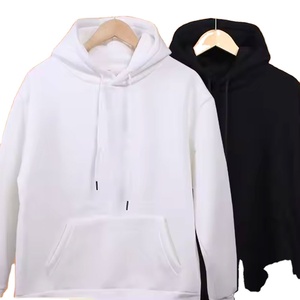 Noir et blanc couleur unie pull à capuche haute qualité hommes personnalisation Offres Spéciales automne et hiver coton polaire à capuche - Product Image 1