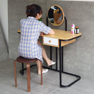 Modern European Princess Dressing Table and Chair Combo CBTD003 Solid Wood and Iron <b>Foldable</b> for Bedroom and Living Room Use - Product Image 3