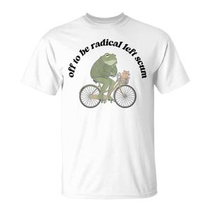 T-shirt Radical Left Scum: Abbigliamento Promozionale con Stampa 'Frog off to Be' - Product Image 1