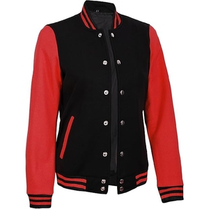 Veste universitaire noire et rouge, style Letterman, avec contraste audacieux, vêtement d'extérieur, taille et design personnalisés - Product Image 6