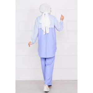 Ensemble de 2 pièces à rayures avec poches détaillées bleu clair - Product Image 2