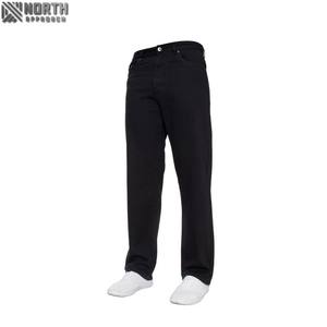 Jeans de Mezclilla para Hombre de Alta Calidad, Personalizados en Negro, Corte Holgado, Talla Grande, Estilo Recto, Cierre de Cremallera, Algodón Sólido, Venta al por Mayor, Casual - Product Image 2