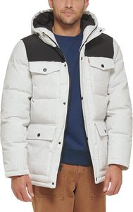 Veste matelassée d'extérieur pour homme avec col montant, fermeture éclair sur le devant, légère, isolée, matelassée, pour un usage quotidien - Product Image 6