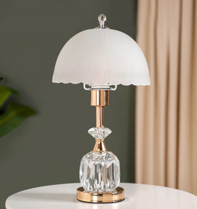 Simple and stylish modern brushed steel table <b>lamp</b> design, featuring a classic tapered drum fabric shade - Product Image 2