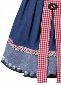 ชุดเดรสสำหรับผู้หญิงผ้ากันเปื้อนลายดอกบาวาเรียจากเยอรมันชุดคอสตูมฮาโลวีน Oktoberfest แฟนซี - Product Image 3