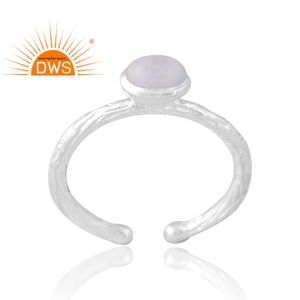 Nouvelle tendance 925 argent naturel arc-en-ciel pierre de lune bague en pierres précieuses pour les femmes bijoux personnalisés pour les femmes cadeau pour elle - Product Image 1