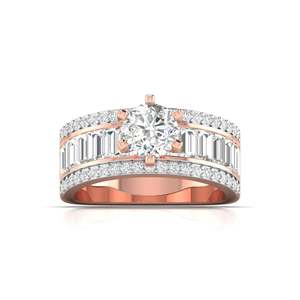 Anillo de compromiso con diamante talla baguette de 3.00 ct, color F, claridad VS, diamante cultivado en laboratorio en oro de 14K, regalo de aniversario de bodas - Product Image 1